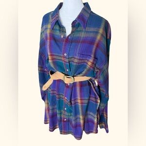 Vintage Canyon Ridge Plaid Flannel Shirt Made in Ukraine | 100% Cotton | Unisex